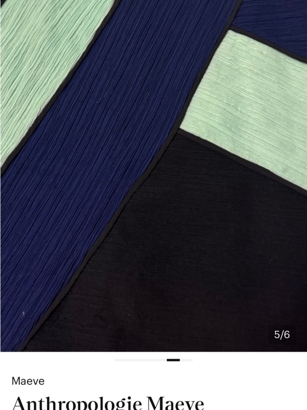 Anthro Maeve Colorblock Mini Skirt Petite 10 Blue Black Geometric Office - Picture 3 of 7